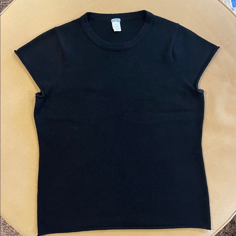 J Crew shirt sleeve cashmere black L